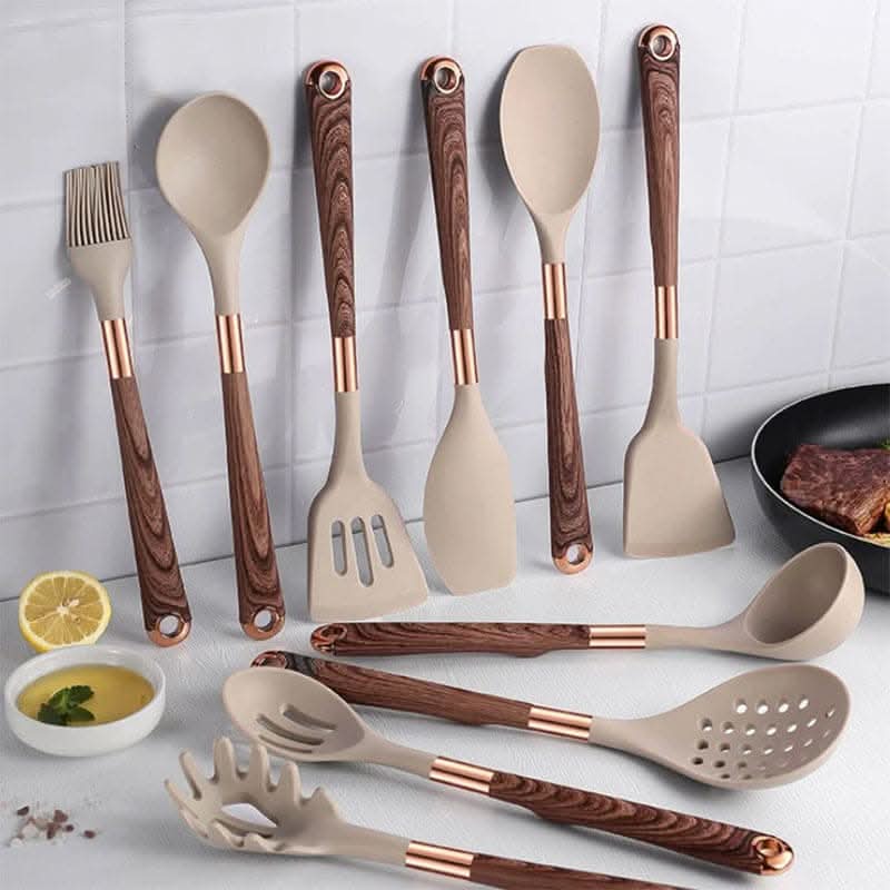 10-Piece Kitchen Utensil Set with Ergonomic Design