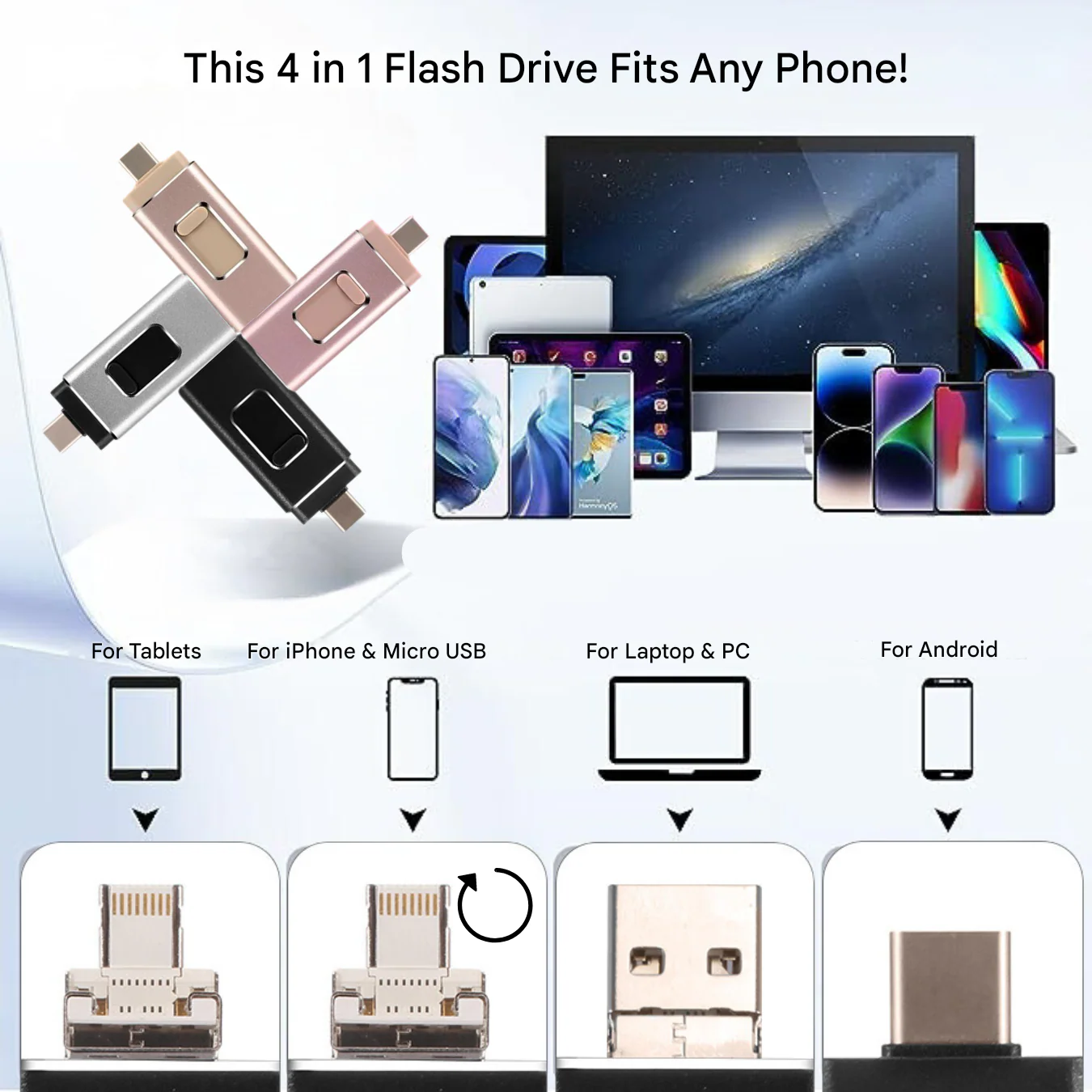 4-in-1 Flash Drive Universaalille Käytölle - Image 5