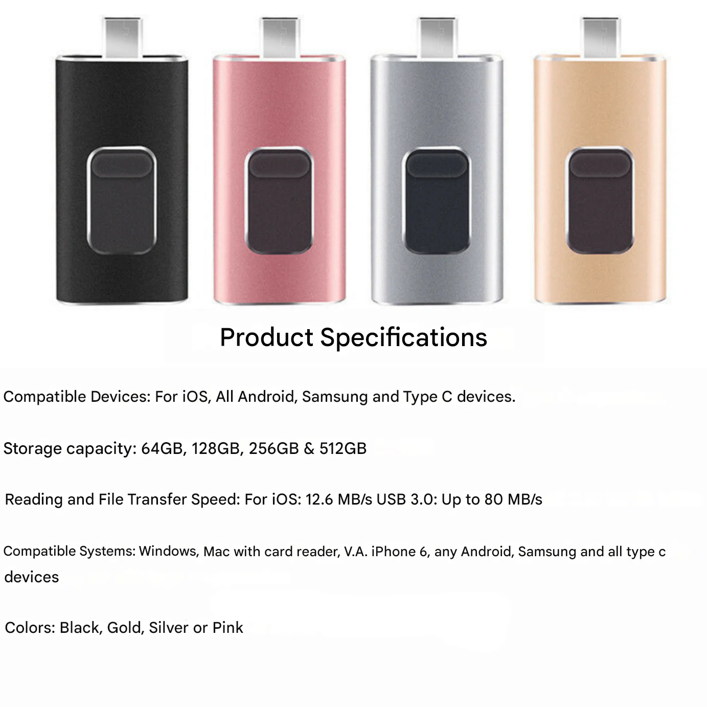 4-in-1 Flash Drive Universaalille Käytölle - Image 6