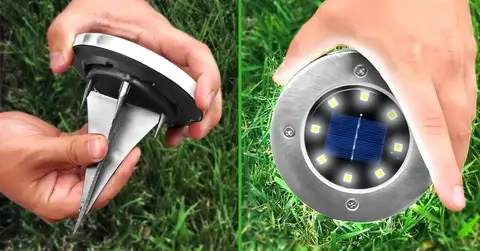8 LED Ulkouima Solar Disk Valo - Image 4