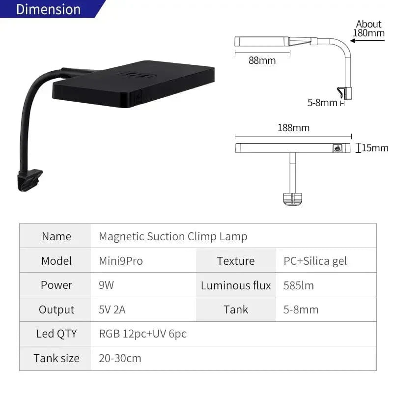 Akvaarioled Valaisin USB-liitännällä Moderni Kompakti - Image 6