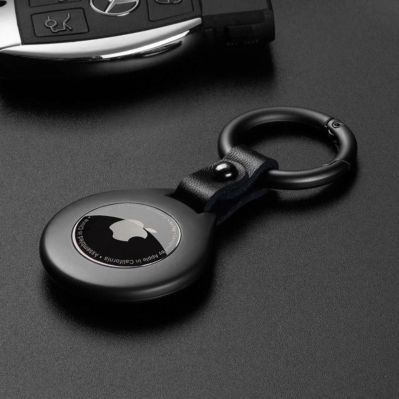 Apple Airtag Suojakotelo Nahka-Metalli - Image 4