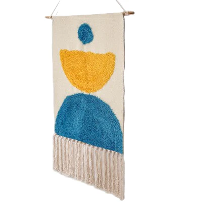 Boho Käsinkudottu Kuvakudos Tupsuilla