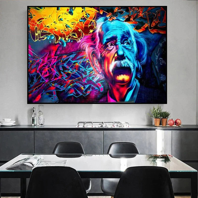 Einstein Graffiti kankaalle Wall Art - Image 2