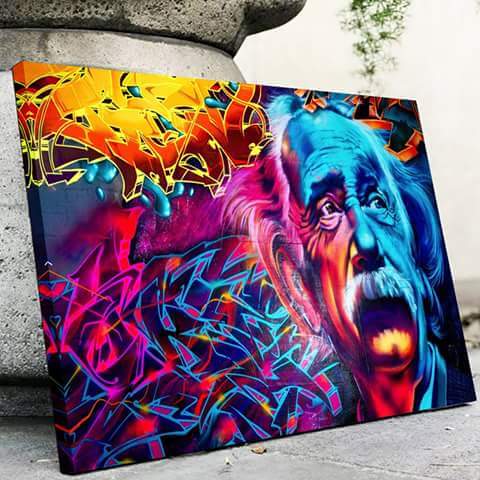 Einstein Graffiti kankaalle Wall Art - Image 3