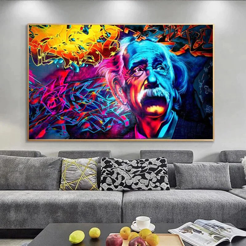 Einstein Graffiti kankaalle Wall Art - Image 4