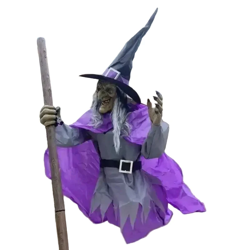 Halloweenin Pelottava Lentävä Noita Koriste