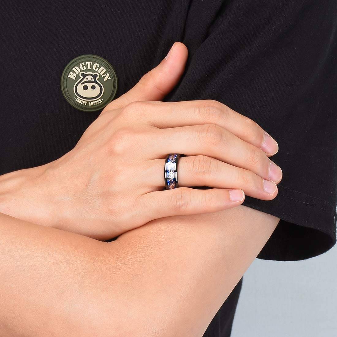 Hiilikuitu Celtic Dragon Ring - Image 11