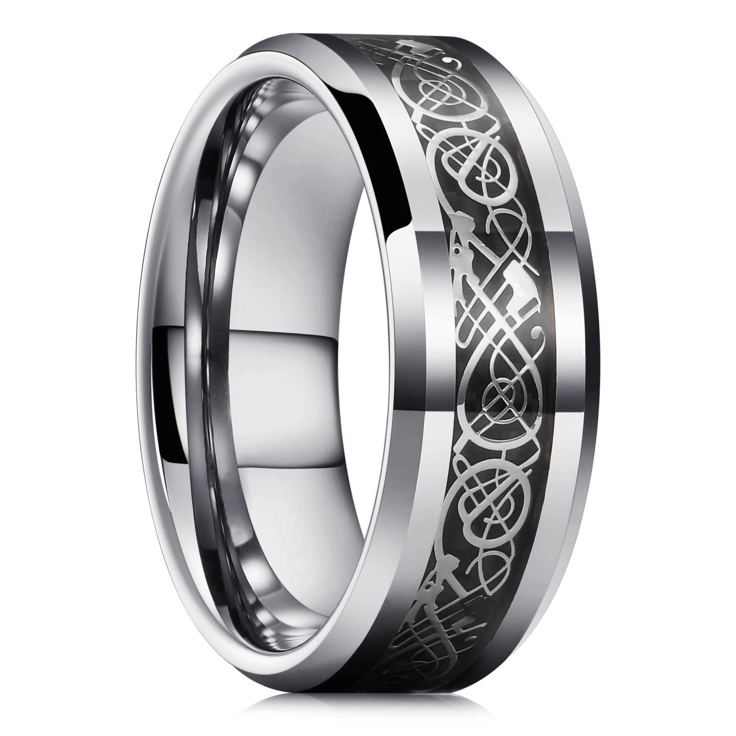 Hiilikuitu Celtic Dragon Ring - Image 15
