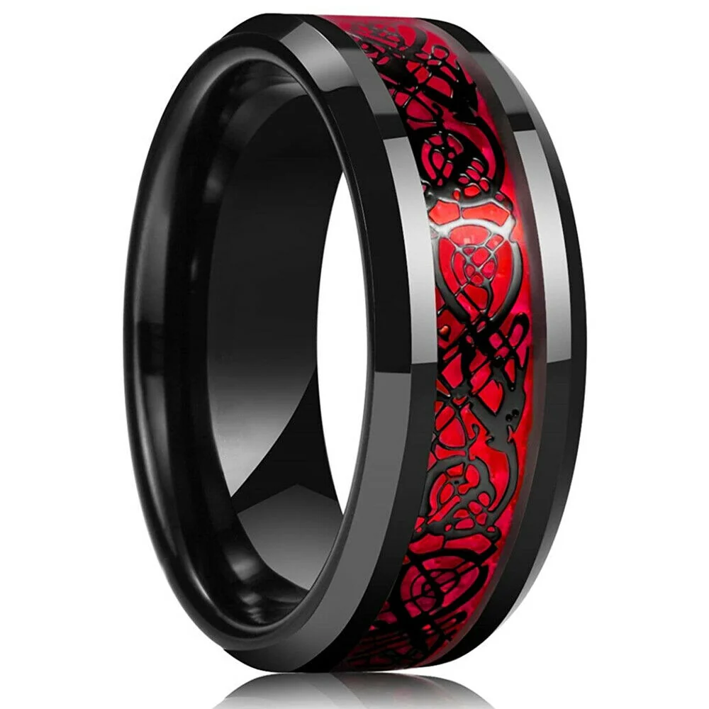 Hiilikuitu Celtic Dragon Ring - Image 16