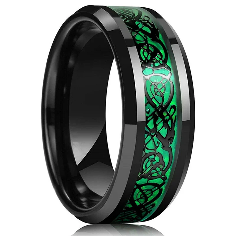 Hiilikuitu Celtic Dragon Ring - Image 17