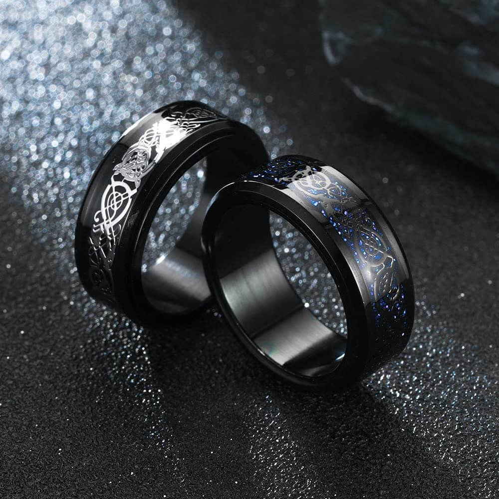 Hiilikuitu Celtic Dragon Ring - Image 4