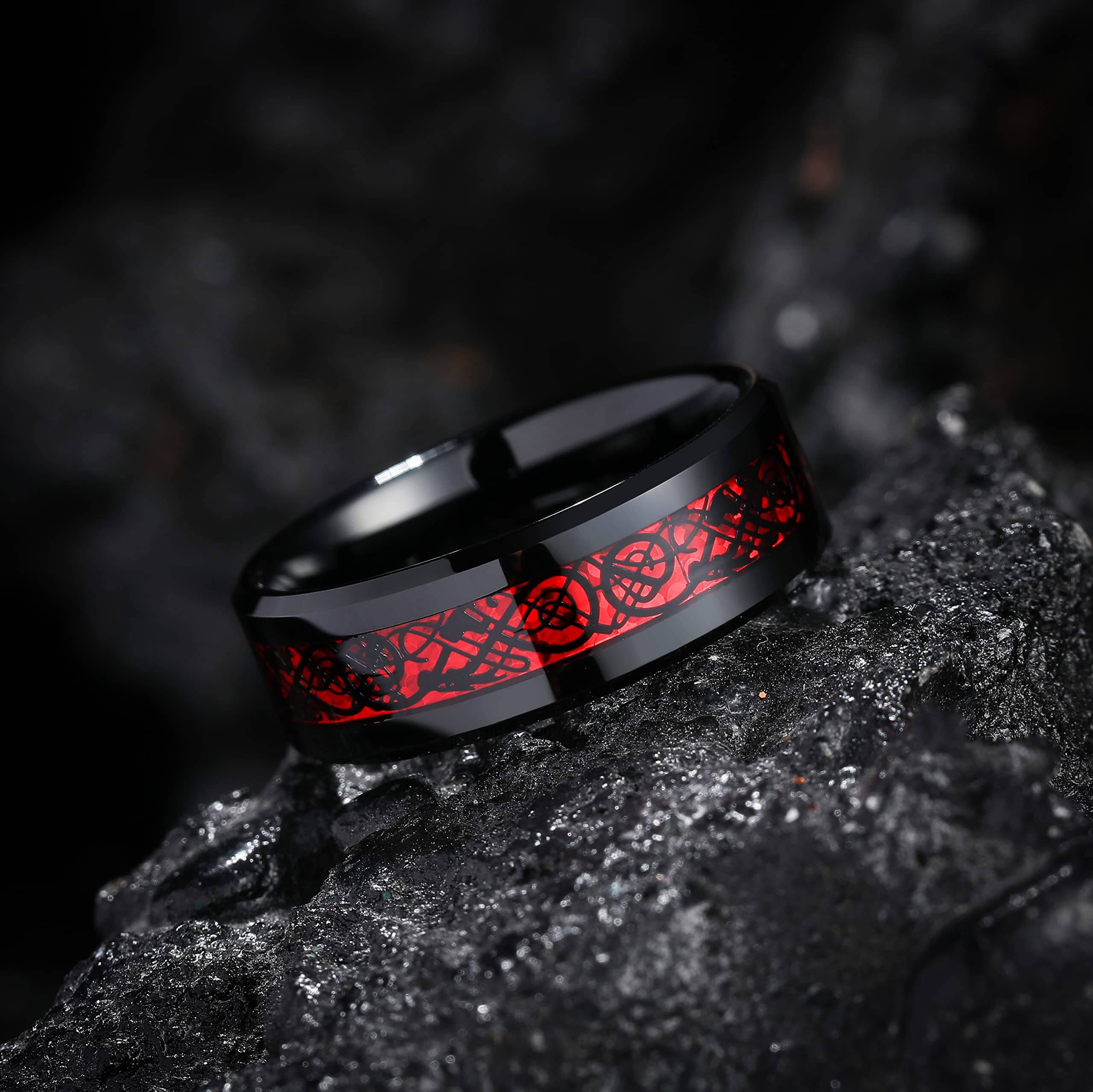 Hiilikuitu Celtic Dragon Ring - Image 5