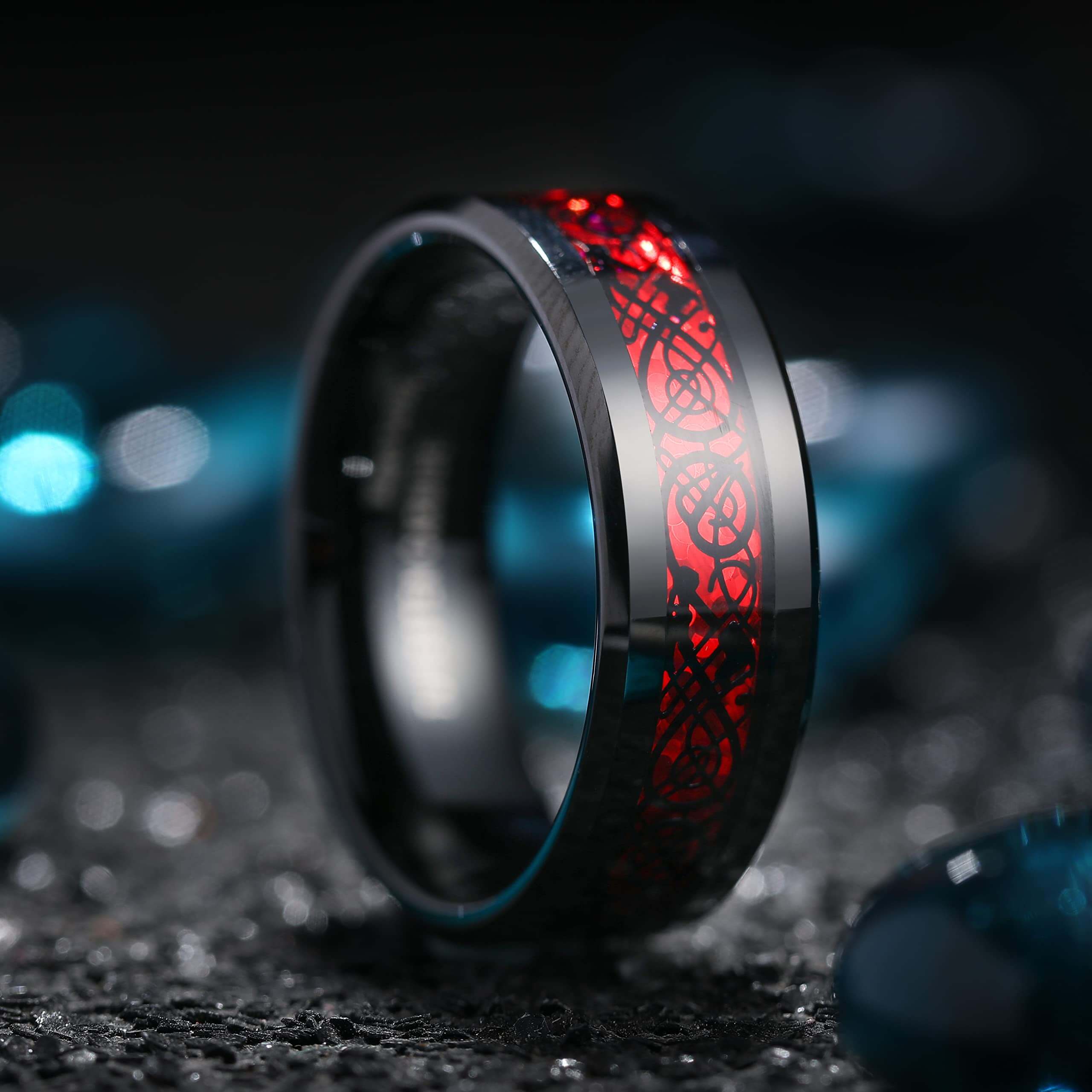 Hiilikuitu Celtic Dragon Ring - Image 6