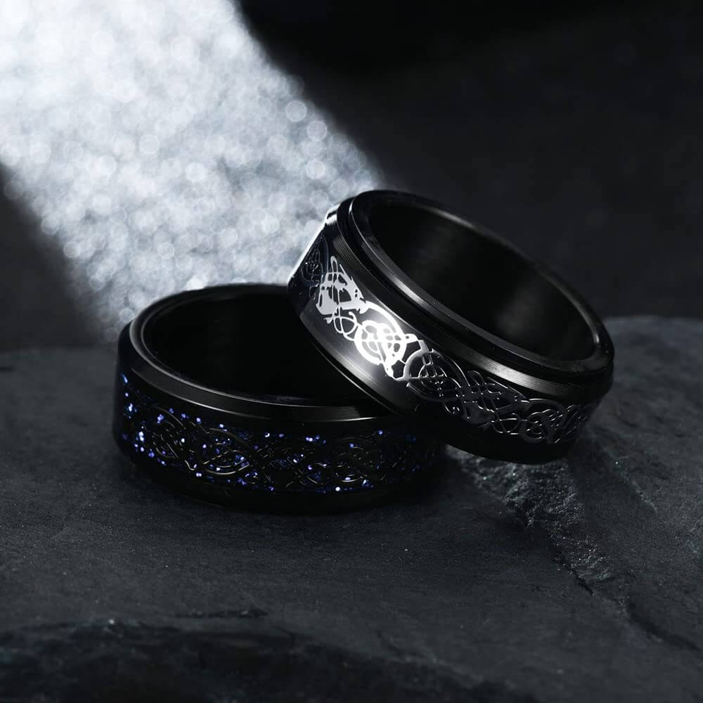 Hiilikuitu Celtic Dragon Ring - Image 9