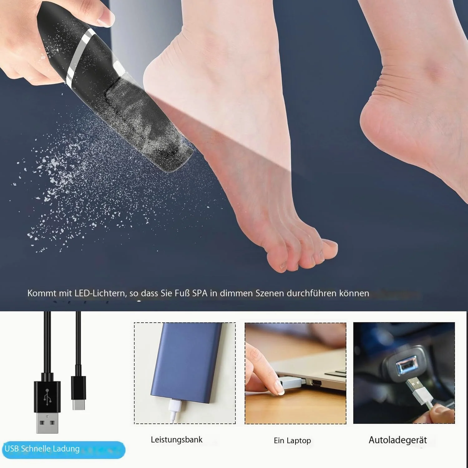 Jalkojen Hoitotyökalu 360° Pyörivillä Rullilla - Image 2
