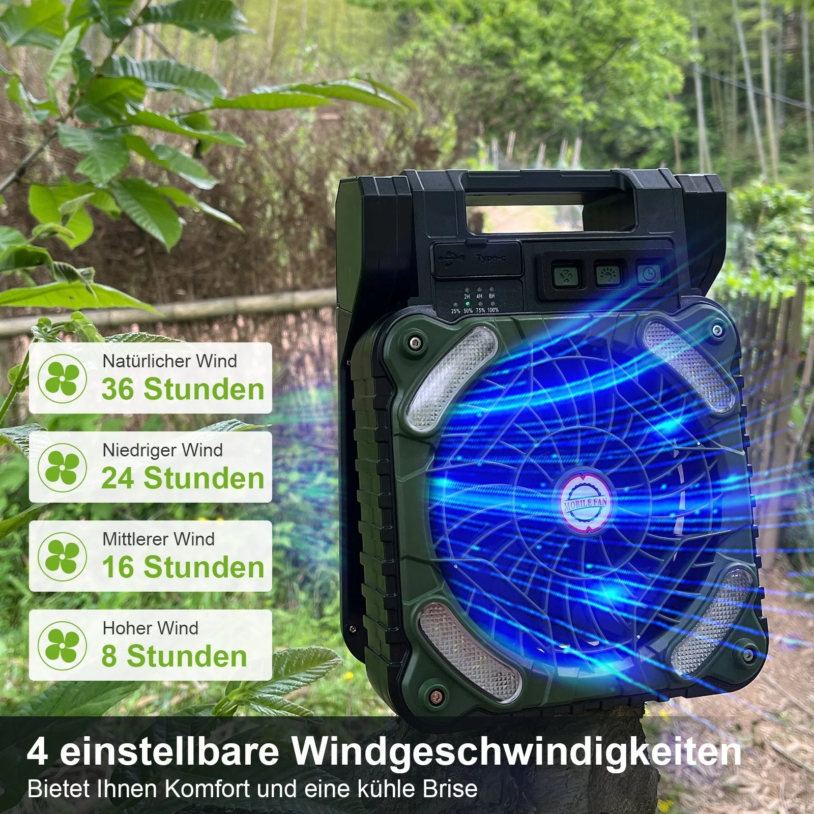 Kannettava Aurinkotuulettimen LED-lamppu Tehokas Ilmastointi - Image 4