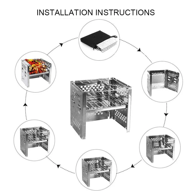 Kannettava BBQ-Grilli Ulkona Kompakti ja Kestävä Suorituskyky - Image 5