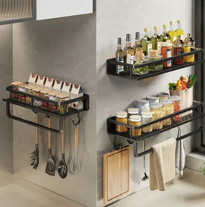 Keittiön Hylly Moderni Musta Design - Image 3