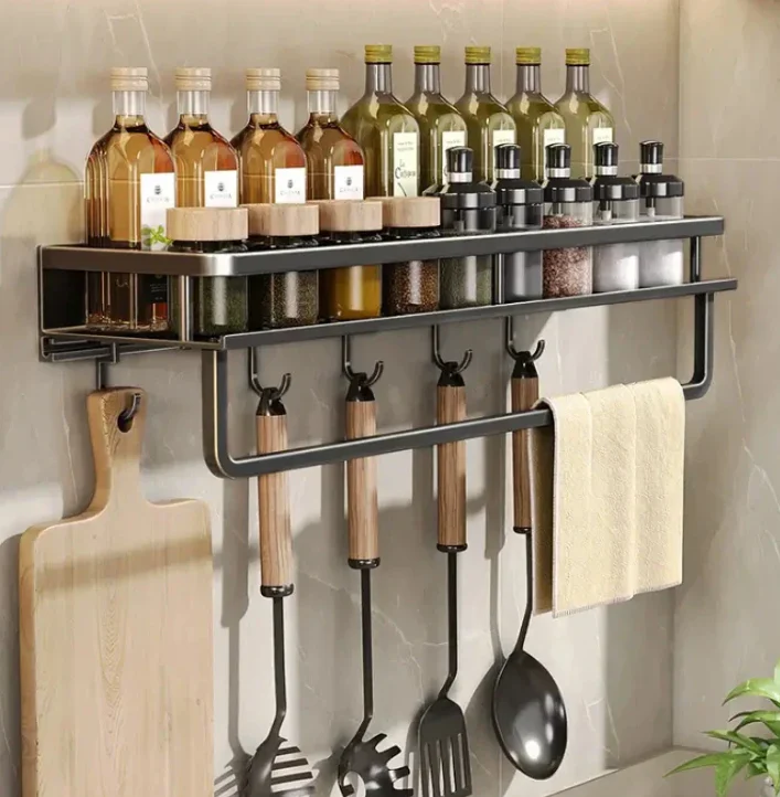 Keittiön Hylly Moderni Musta Design - Image 4