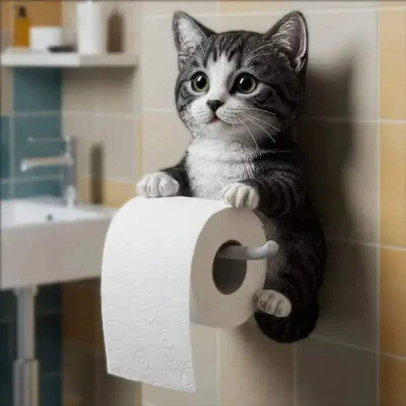 Kissanpään WC-rullapidike Seinälle Kiinnitettävä - Image 5