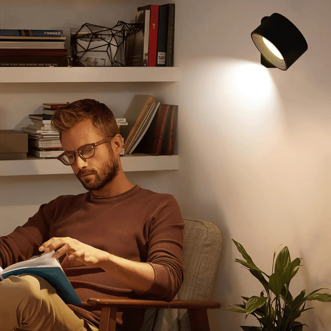 Langaton LED-seinävalaisin 360° säädettävä - Image 2