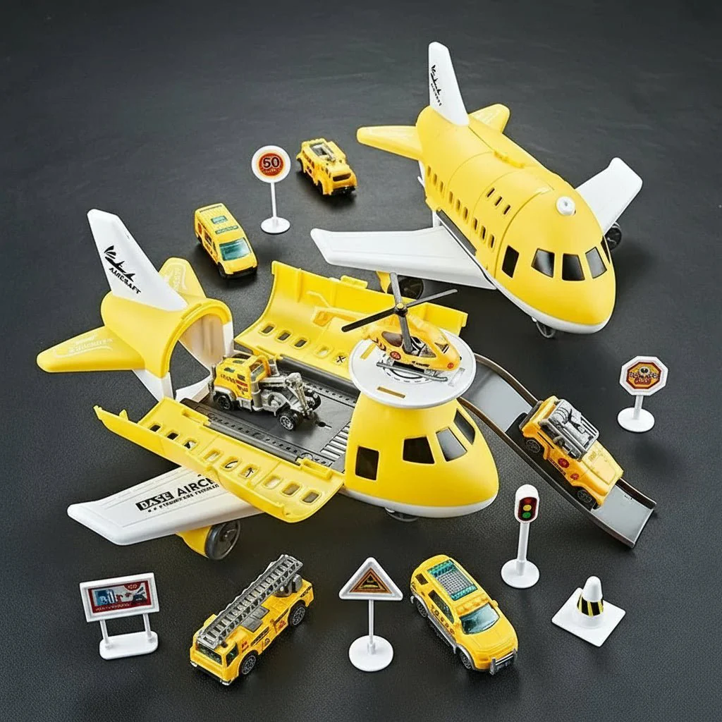 Lasten Leikkisetti Lentokoneella ja Helikopterilla - Image 8