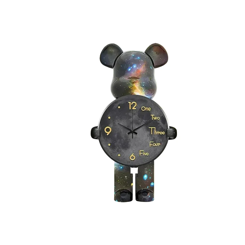 LED-seinäkello Star Bear Leikkisä Muotoilu