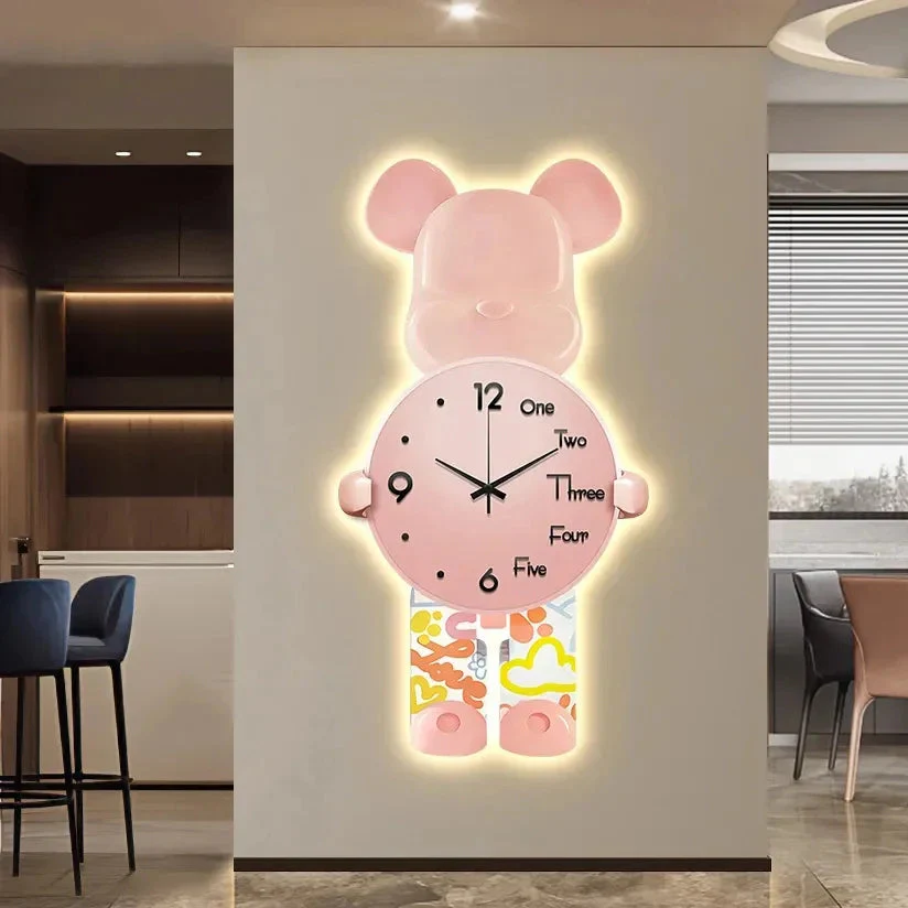 LED-seinäkello Star Bear Leikkisä Muotoilu - Image 10