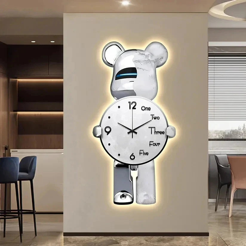 LED-seinäkello Star Bear Leikkisä Muotoilu - Image 11