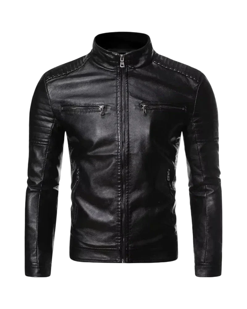 Miesten Biker-takki Slim Fit