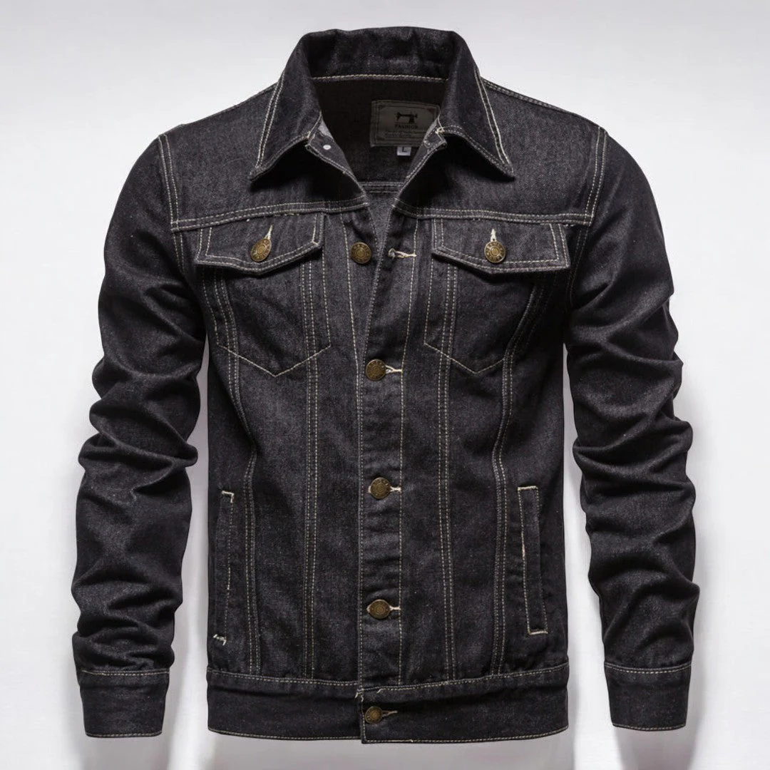 Miesten Denim Takki Pesemätön Tyylillä Kestävä Denim - Image 5