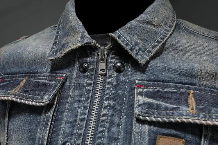 Miesten farkkutakki slim-mitoituksella ja retrotyylillä - Image 6