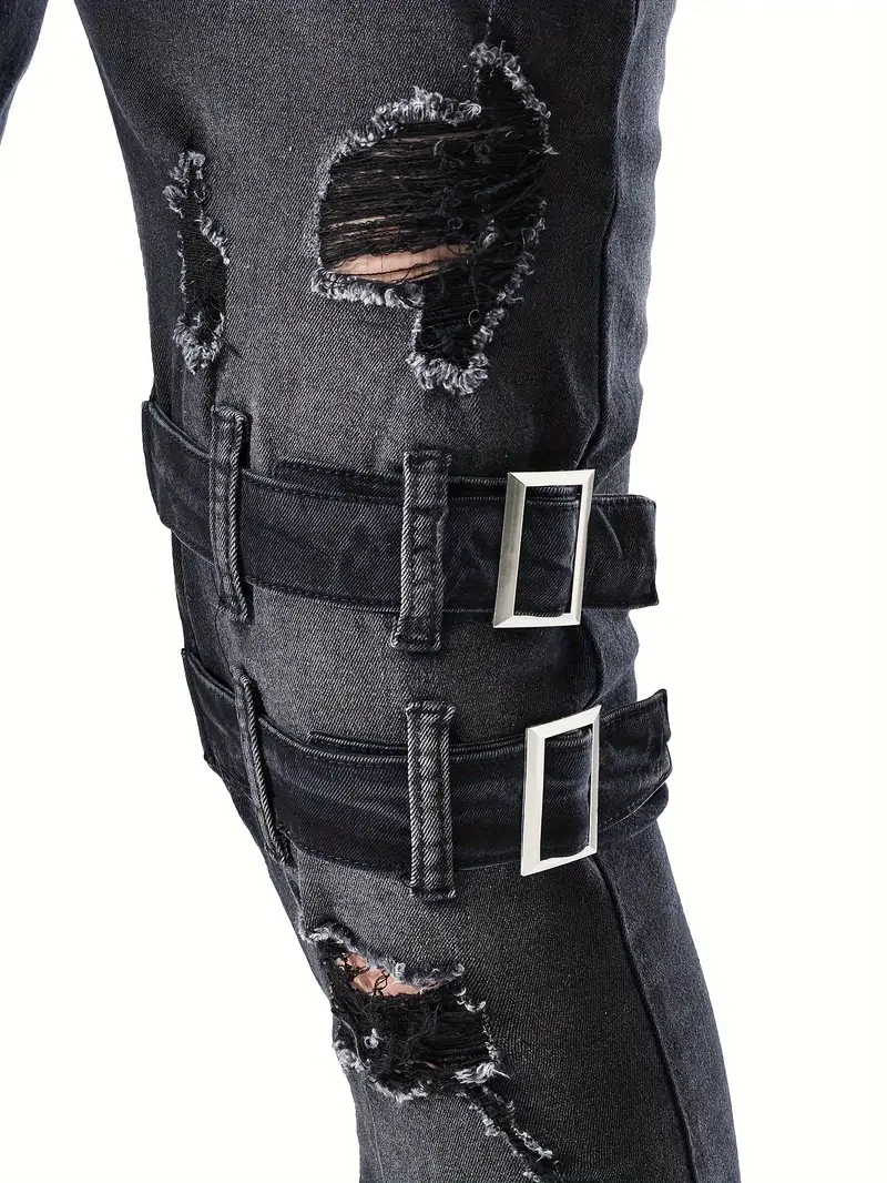 Miesten Farkut Biker Rento Vahva Materiaali - Image 5