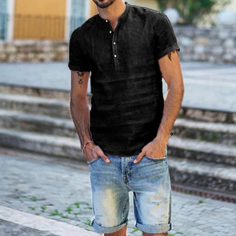 Miesten Linoblouse Tyylikäs ja Rentouttava - Image 4