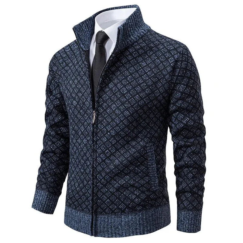 Miesten Neuletakki Jacquard Pehmeä ja Monikäyttöinen - Image 2