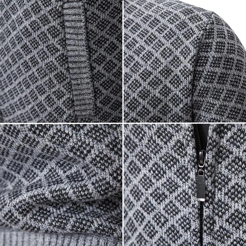 Miesten Neuletakki Jacquard Pehmeä ja Monikäyttöinen - Image 6