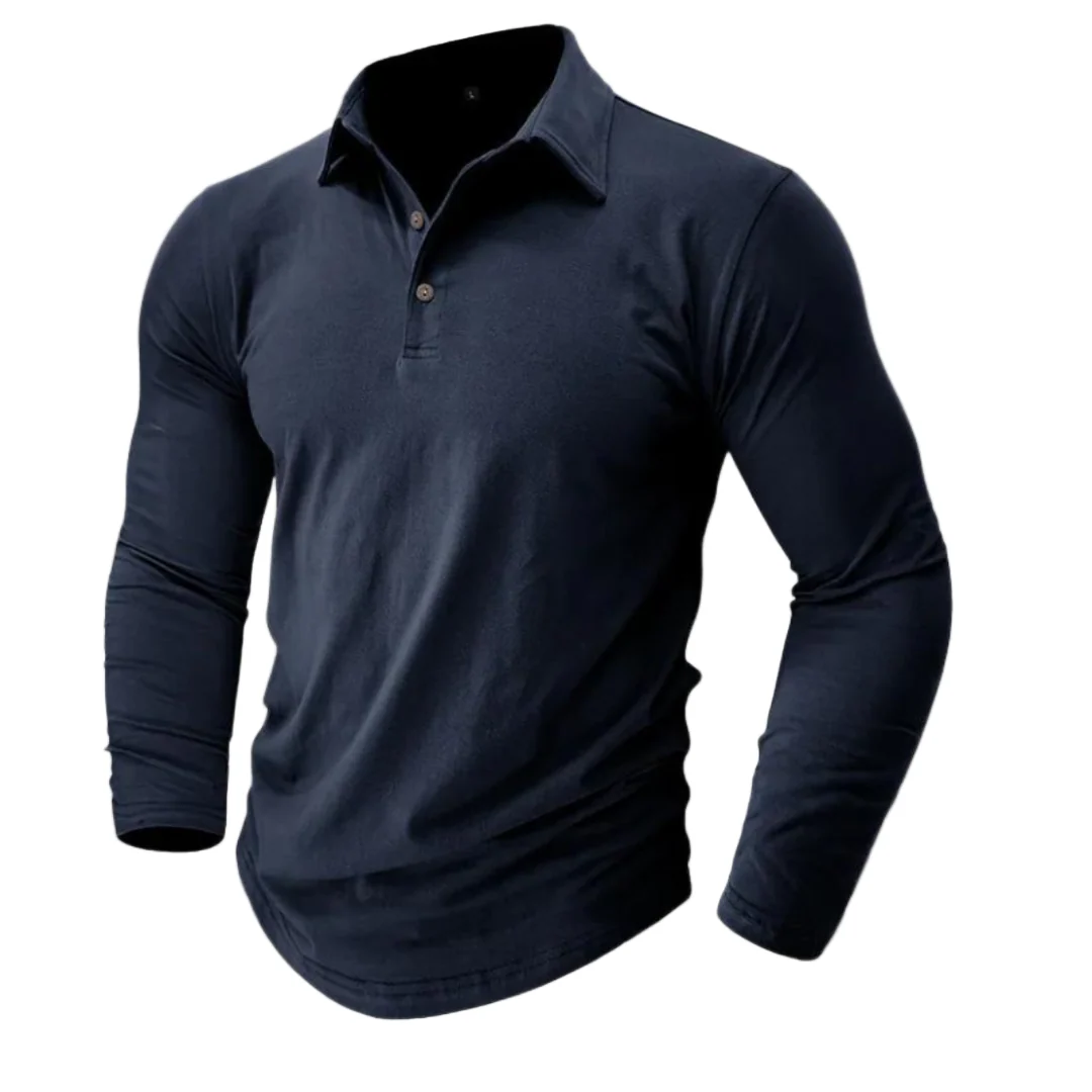 Miesten Slim Fit Pitkähihainen Polopaita