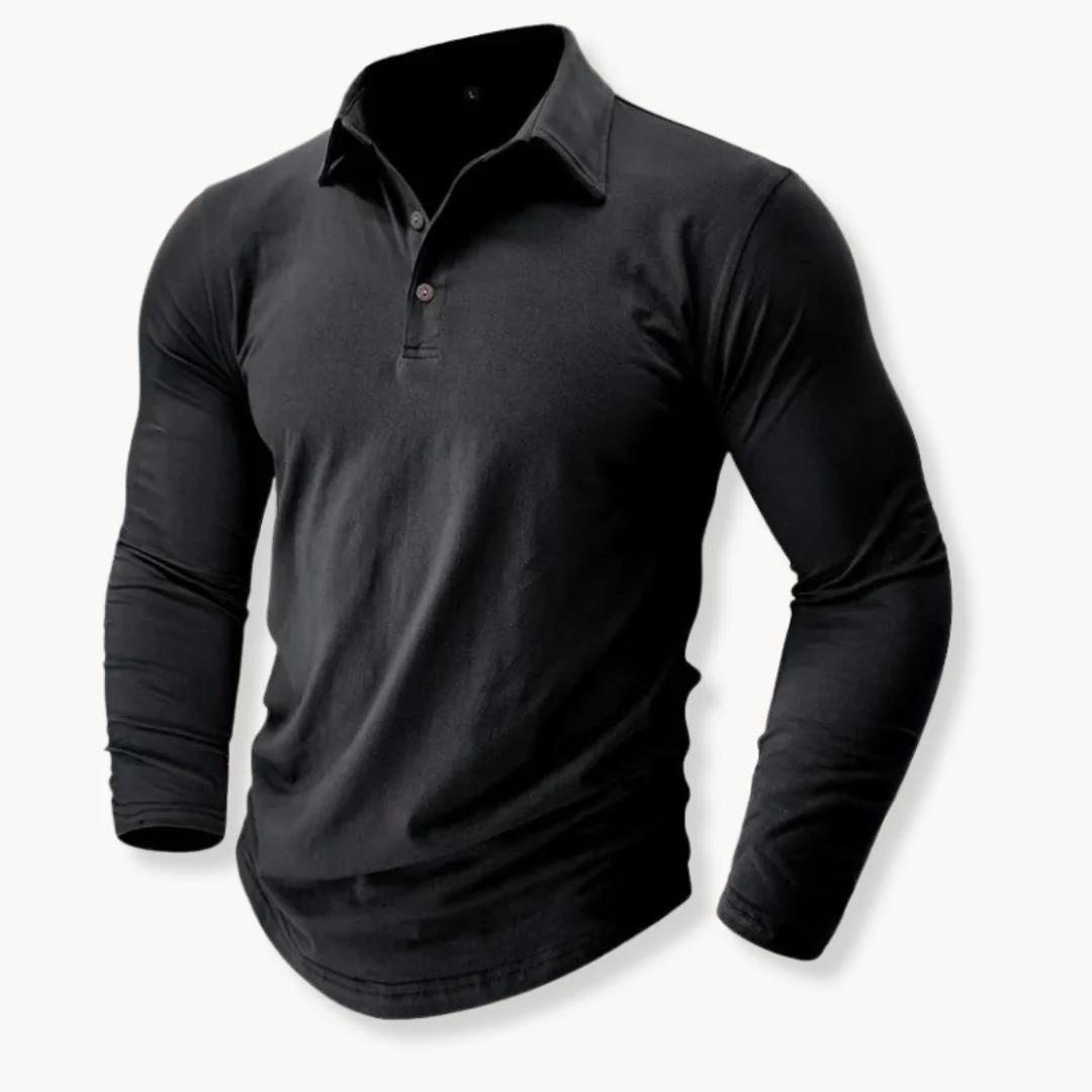 Miesten Slim Fit Pitkähihainen Polopaita - Image 2