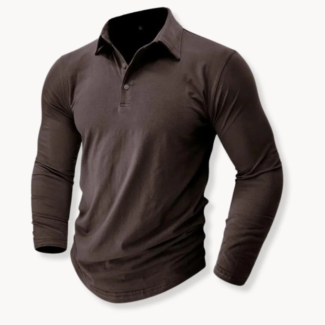 Miesten Slim Fit Pitkähihainen Polopaita - Image 3