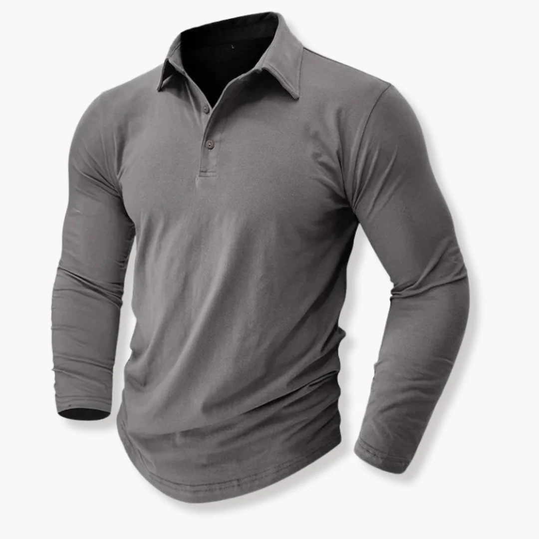 Miesten Slim Fit Pitkähihainen Polopaita - Image 4