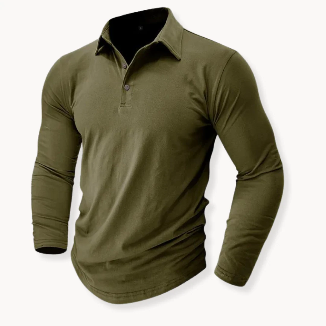 Miesten Slim Fit Pitkähihainen Polopaita - Image 5