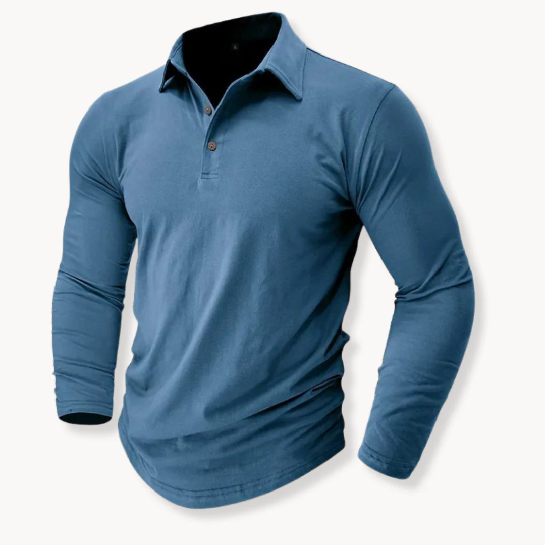 Miesten Slim Fit Pitkähihainen Polopaita - Image 6