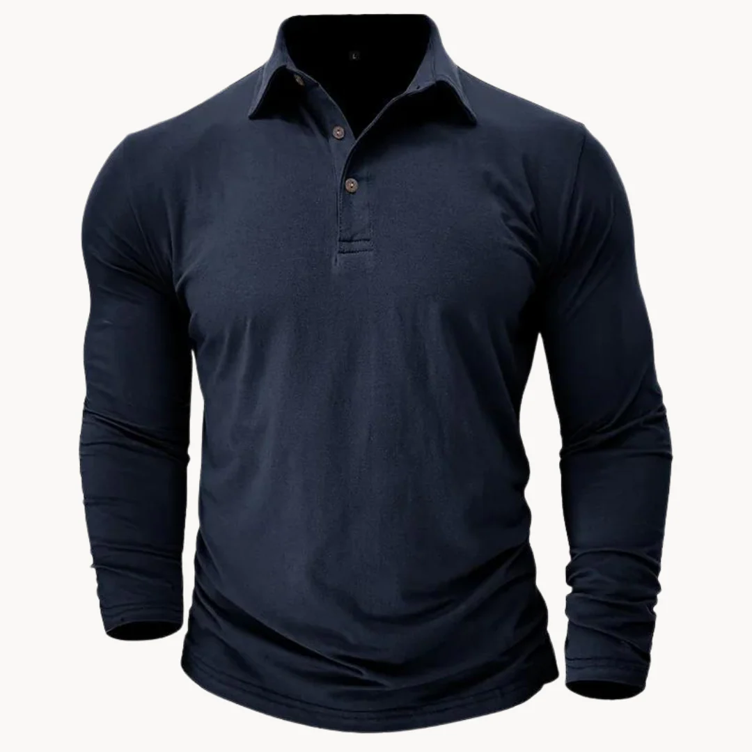 Miesten Slim Fit Pitkähihainen Polopaita - Image 7