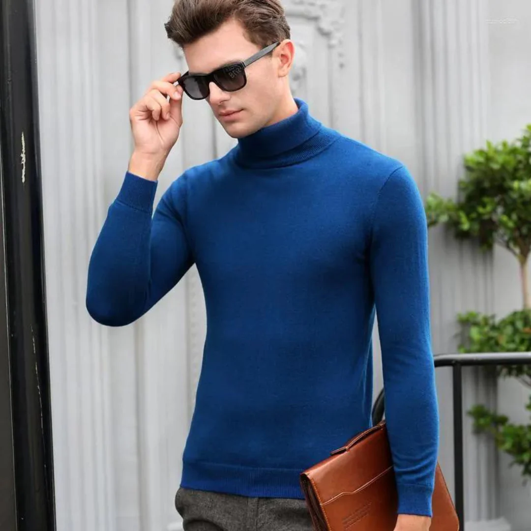 Miesten Slim Turtleneck Villajäljitelmäpaita - Image 11