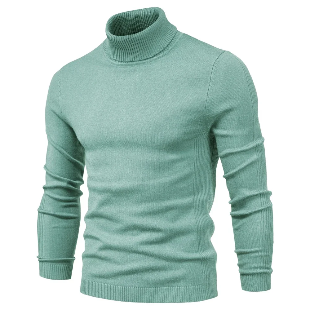 Miesten Slim Turtleneck Villajäljitelmäpaita - Image 7