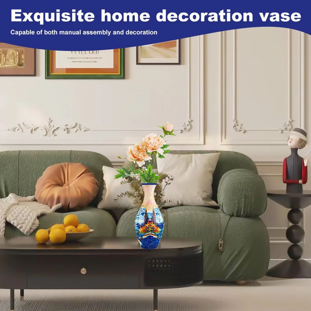 Moderni 3D Palapelin Maljakko DIY -kodinsisustus - Image 4