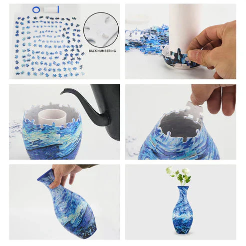 Moderni 3D Palapelin Maljakko DIY -kodinsisustus - Image 5