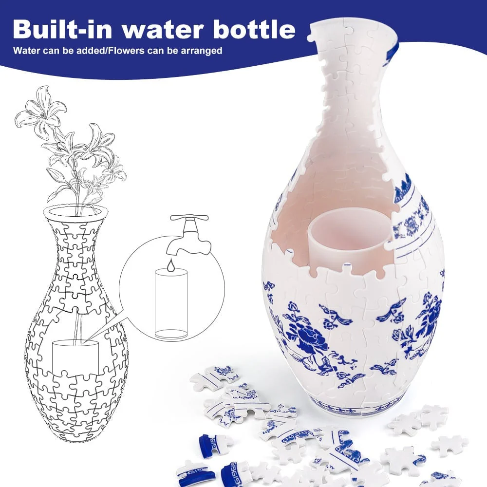 Moderni 3D Palapelin Maljakko DIY -kodinsisustus - Image 8