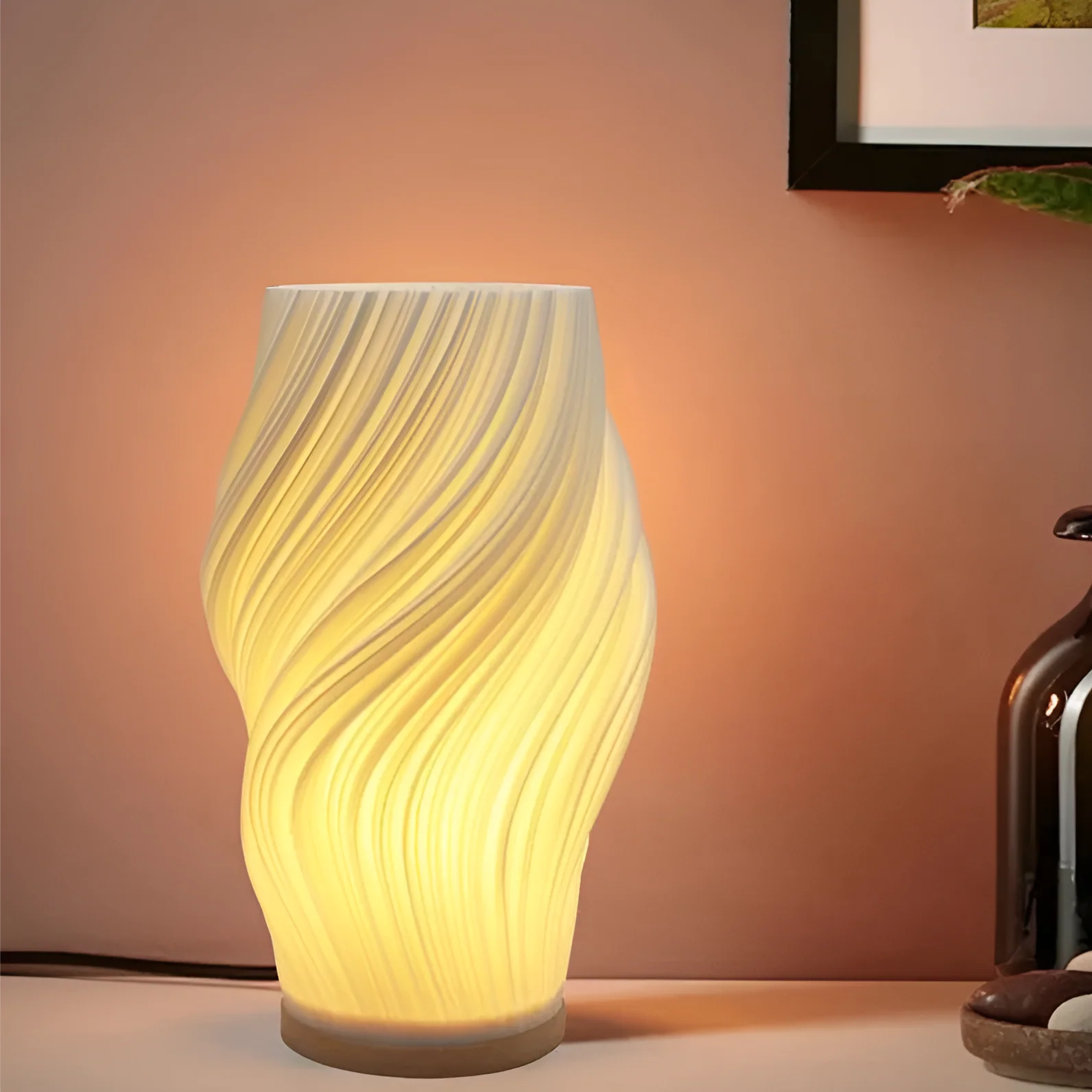 Moderni Pöytävalaisin 3D Aaltovaikutus Energiatehokas LED Lamppu - Image 3